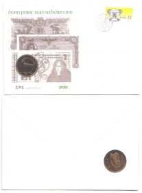 Тематичні колекції Тематические коллекции ^/--/^ NM  Фауна  1990 г - конверт с монетой  1 фунт - олень ^_^^^ NM Фауна 1990 р. - конверт з монетою 1 фунт - олень - фото фото фото