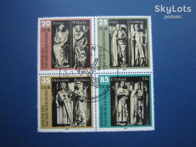 Мистецтво Искусство ^/--/^ Квартблок 4 марки Німеччина НДР 1983 мистецтво скульптура Собор Наумбург СГ спецгасіння ^_^^^ Квартблок 4 марки Германия ГДР 1983 искусство скульптура Собор Наумбург СГ спецгасение - фото фото фото