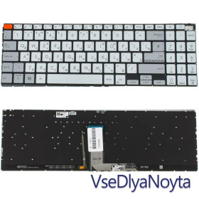 Клавіатури Клавиатуры ^/--/^ Клавиатура для ноутбука ASUS (X /--/ 7600 series), rus, silver, без фрейма, подсветка клавиш ^_^^^ Клавіатура для ноутбука ASUS (X /--/ 7600 series), rus, silver, без фрейму, підсвічування клавіш - фото фото фото