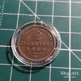 Німеччина до  року Германия до  года ^/--/^ 2 пфеннінґе 1869 р. Прусія ^_^^^ 2 пфеннинге 1869 г. Пруссия - фото фото фото