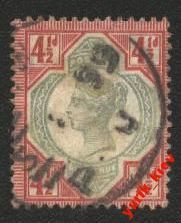Великобританія Великобритания ^/--/^ Англия   1887 /--/ г..№ 92 гашеная ^_^^^ Англія 1887 р. No 92 гашені - фото фото фото