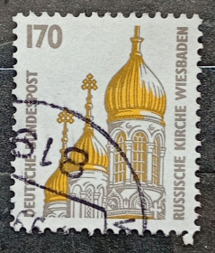 Архітектура Архитектура ^/--/^ Германия 1991 г - Достопримечательности. Русская церковь Святой Елизаветы в Висбадене, гаш ^_^^^ Німеччина 1991 р. - пам'ятки. Російська церква Святої Єлизавети у Вісбадені, гаш - фото фото фото