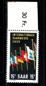 Інше Другое ^/--/^ СААР / SAAR Германия   1955  г  MNH - Международная Саарская ярмарка ^_^^^ СААР / SAAR Німеччина 1955 MNH - Міжнародний Саарський ярмарок - фото фото фото