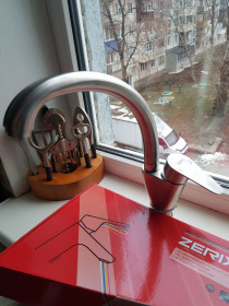 Крани, змішувачі Краны, смесители ^/--/^ Смеситель для кухни ZERIX ASA-011-1 ZX /--/ 3133 ^_^^^ Змішувач для кухні ZERIX ASA-011-1 ZX /--/ 3133 - фото фото фото