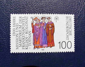 НДР, ФРН ГДР, ФРГ ^/--/^ Поштова марка Німеччина &amp;quot; Релігія Франкських апостолів &amp;quot; 1989 рік ** ^_^^^ Почтовая марка Германия &amp;quot; Религия Франкских апостолов &amp;quot; 1989 год ** - фото фото фото
