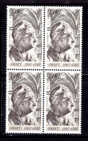 Ірландія Ирландия ^/--/^ Ирландия  1967 г  MNH - квартблок - Свифт ^_^^^ 1967 — Ірландія — квартблок — Свіфт - фото фото фото