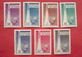 Освоєння космосу Освоение космоса ^/--/^ Конго  Congo Space  Kinshasa 1965 Mi 214-220  MNH ^_^^^ Конго Congo Space Kinshasa 1965 Mi 214-220 MNH - фото фото фото