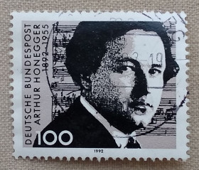 Сучасні з  року Современные с  года ^/--/^ Германия 1992 г - 100-летие со дня рождения композитора Артюра Онеггера, гаш ^_^^^ Німеччина 1992 р - 100-річчя від дня народження композитора Артюра Онеггера, гаш - фото фото фото