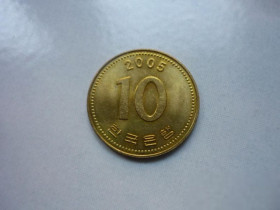 Республіка Корея Республика Корея ^/--/^ Республика Корея 10 вон 2005 состояние ^_^^^ Республіка Корея 10 геть 2005 стан - фото фото фото
