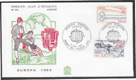 Європа Европа ^/--/^ Андорра Французская 1982 ЕВРОПА НАЦИОНАЛЬНЫЕ ТРАДИЦИИ ЭТНОГРАФИЯ НАРОДНЫЕ КОСТЮМЫ КПД Mi.321-322 EUR 15.- ^_^^^ Французька 1982 ЄВРОПА НАЦІОНАЛЬНІ ТРАДИЦІЇ ЕТНОГРАФІЯ НАРОДНІ КОСТЮМИ ККД Mi.321-322 EUR 15.- - фото фото фото