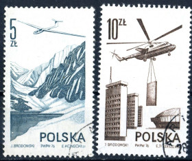 Транспорт Транспорт ^/--/^ Польша. Авиация  (серия) 1976 г. ^_^^^ Польща. Авіація (серія) 1976 - фото фото фото