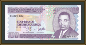 Бурунді Бурунди ^/--/^ Бурунди 100 франков 2001 P-37  (37 /--/ c) UNC ^_^^^ Бурунді 100 франків 2001 P-37 (37 /--/ c) UNC - фото фото фото