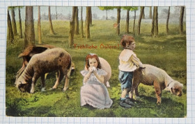 Іноземні Иностранные ^/--/^ Поштова картка листівка Світлого Великодня 1907 р. Німеччина Dc /--/ 042 ^_^^^ Почтовая карточка открытка Светлого Пасхи 1907 г. Германия Dc /--/ 042 - фото фото фото