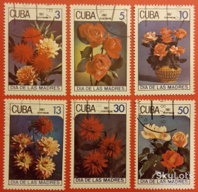 Острівні держави Островные государства ^/--/^ Куба 1987 флора цветы день матери Mi 3093-3098 ^_^^^ Куба 1987 флора квіти день матері Mi 3093-3098 - фото фото фото