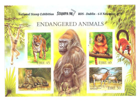 Фауна Фауна ^/--/^ NM Фауна  Ирландия 1998 г MNH - б/з блок ^_^^^ NM Фауна Ірландія 1998 р MNH - б/з блок - фото фото фото