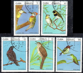 Острівні держави Островные государства ^/--/^ Куба 1977 - Рідкісні птахи  (Г) повна серія ^_^^^ Куба 1977 - Редкие птицы (Г) полная серия - фото фото фото