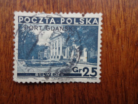 Польща Польша ^/--/^ Польша, Порт Гданск, 1936,  надпечатка на марке, гаш., КЦ 15 евро ^_^^^ Польща, Порт Гданськ, 1936, наддрук на марці, гаш., КЦ 15 євро - фото фото фото