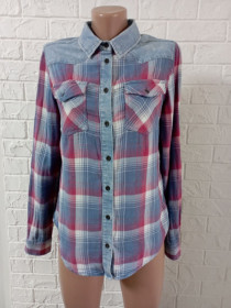 Блузки, сорочки Блузки, рубашки ^/--/^ комбинированная рубашка Denim Co в отличном состоянии М ^_^^^ комбінована сорочка Denim Co у відмінному стані - фото фото фото