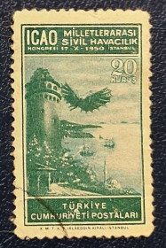 Туреччина Турция ^/--/^ Турция  (1950) Авиапочта. Международный конгресс гражданской авиации. Ахмед Челеби ^_^^^ Туреччина (1950) Авіапошта. Міжнародний конгрес цивільної авіації. Ахмед Челебі - фото фото фото