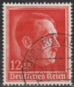 Третій Рейх (-) Третий Рейх (-) ^/--/^ 1938 - Рейх - 49 років Гітлера Мі.664  _3,50 € ^_^^^ 1938 - Рейх - 49 лет Гитлера Ми.664 _3,50 € - фото фото фото