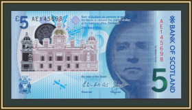 Великобританія Великобритания ^/--/^ Шотландия 5 фунтов 2016 P-130  (130 /--/ a) UNC ^_^^^ Шотландія 5 фунтів 2016 P-130 (130 /--/ a) UNC - фото фото фото