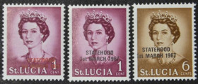 Інше Другое ^/--/^ Сент-Люсия Елизавета II  Надпечатки 1967 ^_^^^ Сент-Люсія Єлизавета II Надпечатки 1967 - фото фото фото