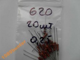 Резистори Резисторы ^/--/^ Резисторы 620 Ом 0,25 Вт (20 /--/ шт.) ^_^^^ Резистори 620 Ом 0,25 Вт (20 /--/ шт.) - фото фото фото