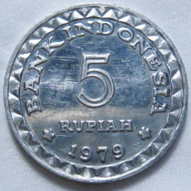 Індонезія Индонезия ^/--/^ Індонезія 5 рупій 1979 року ФАО #6 /--/ П /--/ 631 ^_^^^ Индонезия 5 рупий 1979 года ФАО #6 /--/ П /--/ 631 - фото фото фото
