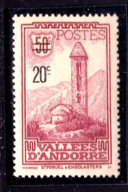 Інші країни Другие страны ^/--/^ Андорра  1942 г  MNH - надпечатка ^_^^^ Андорра 1942 MNH - надпечатка - фото фото фото