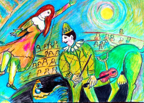 Картини, Гравюри, Живопис та Графіка Картины, Гравюры, Живопись и Графика ^/--/^ копии картинок Марка Шагала. бумага цвет.карандаш 20*15 /--/ см ^_^^^ копії картинок Марка Шагала. папір колір.карандаш 20*15 /--/ см - фото фото фото