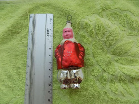 Ялинкові іграшки Ёлочные игрушки ^/--/^ Елочная игрушка стекло СССР Мальчик в пальто Укутыш ^_^^^ Іграшка скло СРСР Хлопчик в пальто Укутиш - фото фото фото
