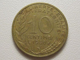 Франція Франция ^/--/^ Франция 10 сантимов 1980 года 38199 ^_^^^ Франція 10 сантимів 1980 38199 - фото фото фото
