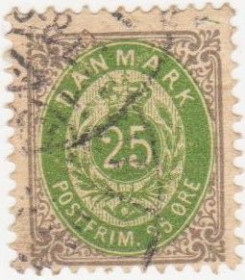 Скандинавія Скандинавия ^/--/^ Дания 1895 г..№ 29 А гашеная ^_^^^ Данія 1895 р. No 29 А гашена - фото фото фото