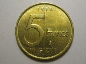 Бельгія Бельгия ^/--/^ Бельгия 5 франков 1998 года BELGIQUE 3 /--/ П /--/ 774 ^_^^^ Бельгія 5 франків 1998 BELGIQUE 3 /--/ П /--/ 774 - фото фото фото