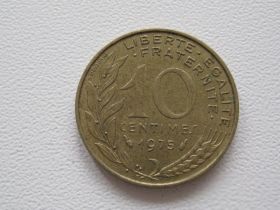 Франція Франция ^/--/^ Франция 10 сантимов 1975 года 15918 ^_^^^ Франція 10 сантимів 1975 15918 - фото фото фото
