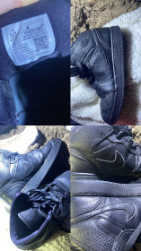 Інше Другое ^/--/^ Оригінал.кросівки унісекс jordan air jordan 1 mid &amp;lt;&amp;lt;triple black»    (чорний, 37.5, 24.5 см, шкіра) - фото фото фото