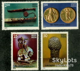 Індія Индия ^/--/^ Индия 1978 искусство музеи Mi 763-766 MNH ^_^^^ Індія 1978 мистецтво музеї Mi 763-766 MNH - фото фото фото