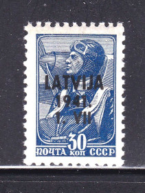 Балтійські країни Балтийские страны ^/--/^ Латвия  1941 г MNH - стандарт - надпечатка ^_^^^ Латвія 1941 MNH - стандарт - наддрук - фото фото фото