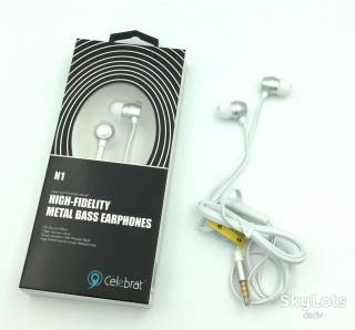 Навушники Наушники ^/--/^ Гарнитура / Наушники с микрофоном Celebrat N /--/ 1 High-Fidelity Metal Bass Earphones White ^_^^^ Мікрофон Celebrat N /--/ 1 High-Fidelity Metal Bass Earphones White - фото фото фото