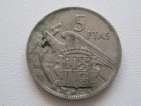Іспанія Испания ^/--/^ Испания 5 песет 1957  (60) года 22344 ^_^^^ Іспанія 5 песет 1957 (60) року 22344 - фото фото фото