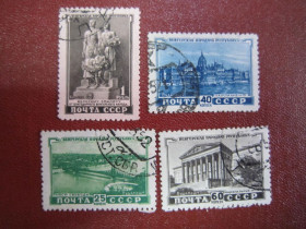 СРСР - СССР - ^/--/^ 1951. 5 ЛЕТ ВЕНГЕРСКОЙ НАРОДНОЙ РЕСПУБЛИКЕ № 1527 - 1530 ^_^^^ 1951. 5 років угорської народної республіки No 1527 - 1530 - фото фото фото