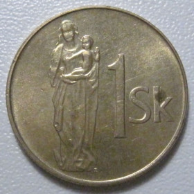 Словаччина Словакия ^/--/^ Словаччина 1 крона 1993 року 43406 ^_^^^ Словаччина 1 крона 1993 года 43406 - фото фото фото