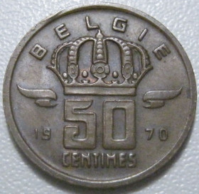 Бельгія Бельгия ^/--/^ Бельгія 50 сантимів 1970 року Belgie 42452 ^_^^^ Бельгия 50 сантимов 1970 года Belgie 42452 - фото фото фото