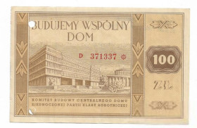 Польща Польша ^/--/^ Польша 100 злотых 1948 Сбор на Дом Компартии, редкая. Бумага белая ^_^^^ Польща 100 злотих 1948 Збір на Будинок Компартії, рідкісна. Папір біла - фото фото фото
