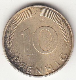 Інше Другое ^/--/^ 10 пфенігів ФР Німеччина J 1991 ^_^^^ 10 пфеннигов ФР Германия J 1991 - фото фото фото