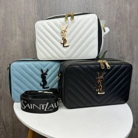 Сумки Сумки ^/--/^ Якісна жіноча невелика сумка, клатч YSL чорна екошкіра, стильна сумка через плече - фото фото фото