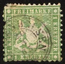 Німеччина до  року Германия до  года ^/--/^ Германия Wurttenberg 1863  г. № 25   гашеная ^_^^^ Німеччина Wurttenberg 1863 р. No 25 гашена - фото фото фото