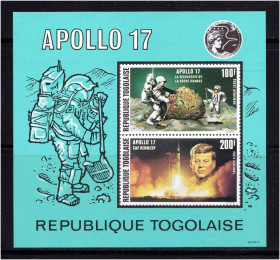 Освоєння космосу Освоение космоса ^/--/^ Космос . Того 1973 г  MNH - блок ^_^^^ Того 1973 MNH - блок - фото фото фото