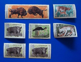 Фауна Фауна ^/--/^ СССР 1969 г - Беловежская пуща, 8 шт  (см.фото), НЕГАШ ^_^^^ СРСР 1969 р. - Біловезька пуща, 8 шт. (див.фото), НЕГАШ - фото фото фото