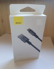 Кабелі Кабели ^/--/^ Кабель Baseus Tungsten Gold USB-A - Type-C 100 /--/ w 5 /--/ a 1 /--/ м Black - фото фото фото